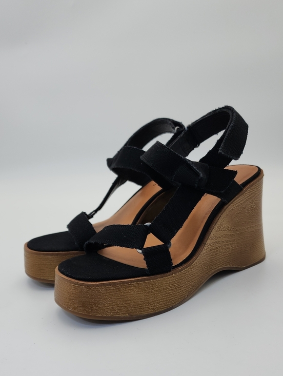 Lucky Brand Shoes - Lucky Brand Demmia Black Canvas Platform Wedge NWOT Size 8